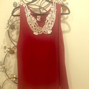 Burgundy Sleeveless Top